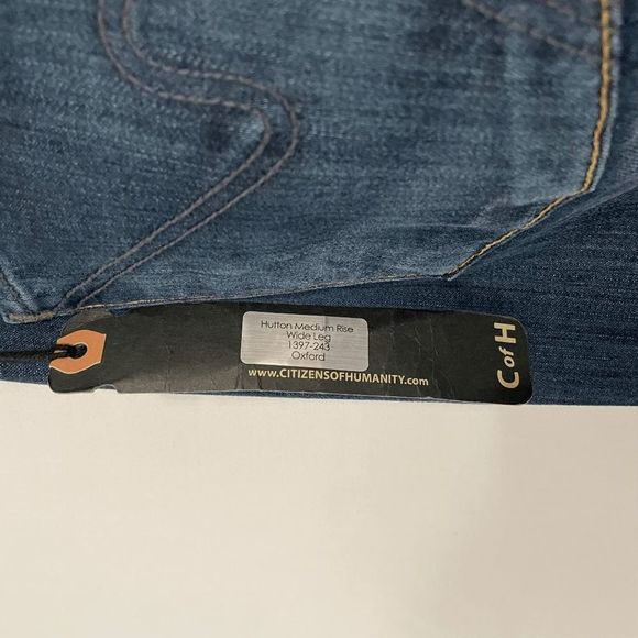 NWT Citizens of Humanity Hutton Medium Rise Wide Leg Women's Blue Jeans Size 26 - Picture 5 of 11